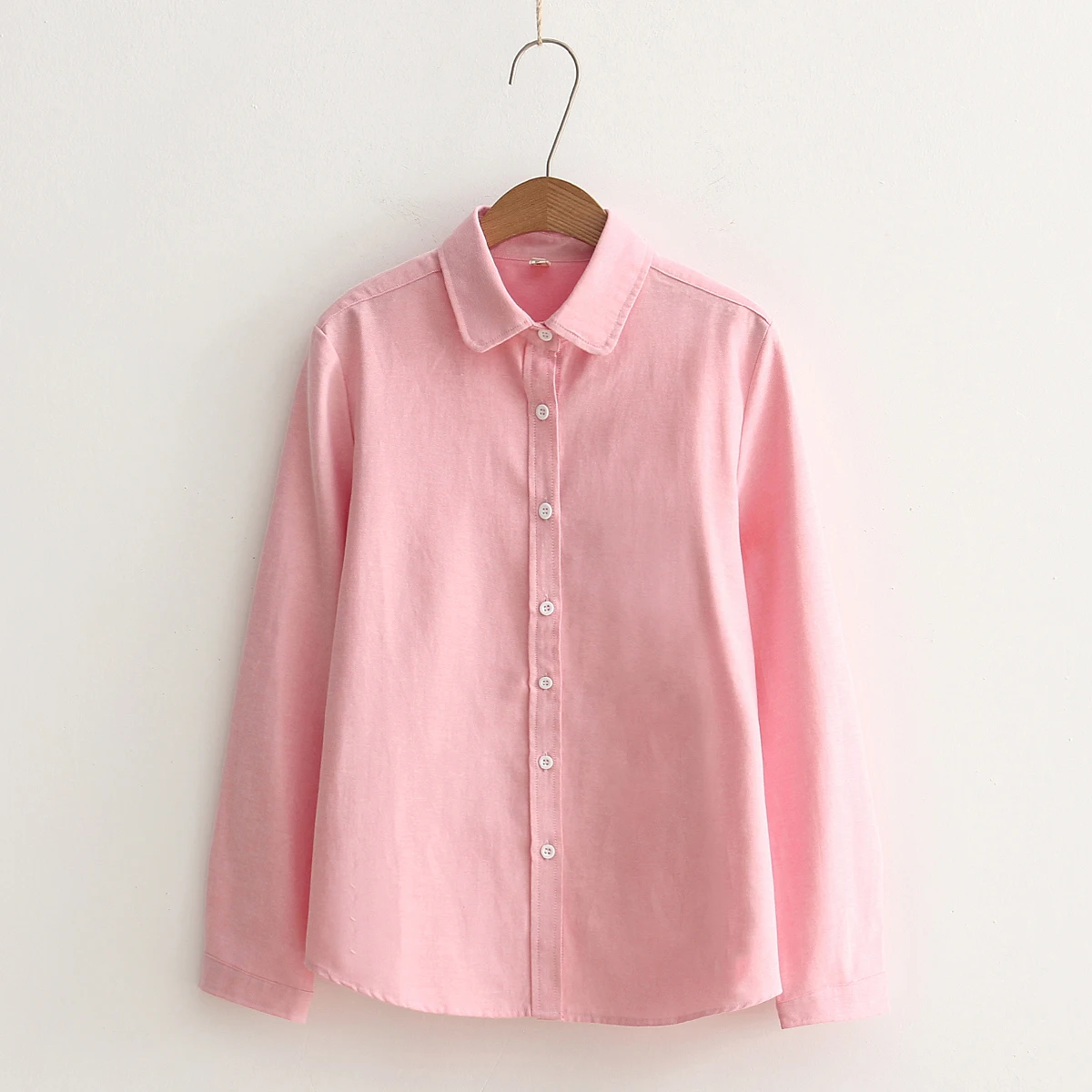 

Универсальные однотонные женские рубашки с отложным воротником, облегающие повседневные женские рубашки с длинным рукавом, верхняя одежда...