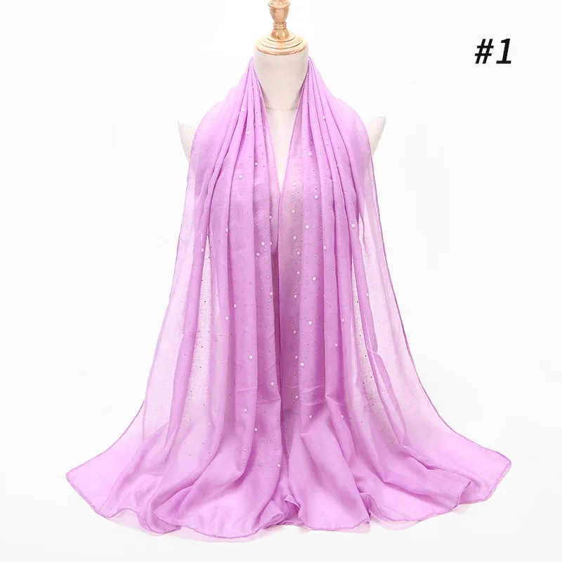 Женский мусульманский модный шарф красивый однотонный из хлопка хиджаб тюрбан