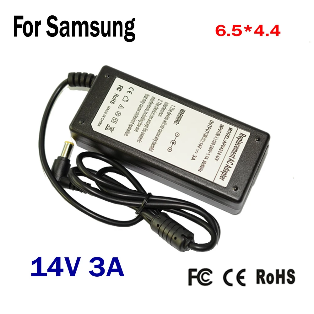 

14V 3A 6.5*4.4MM 42W Replacement For Samsung Laptop AC Charger Power Adapter Input 100-240V free shipping