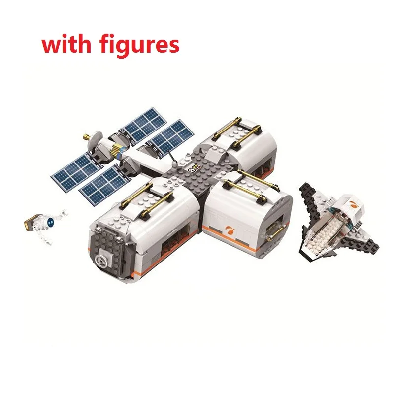 

City Space Lunar Space Station Shuttle Building Blocks Kit Bricks Classic Model Kids Toys For Children Gift