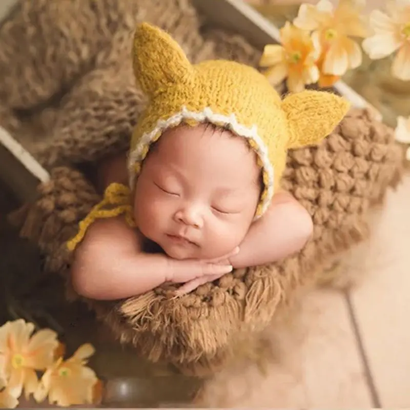

Free Shipping Cotton Wool Crochet Baby Blanket Newborn Photography Props Shooting Basket Filler Chunky Knit Pad