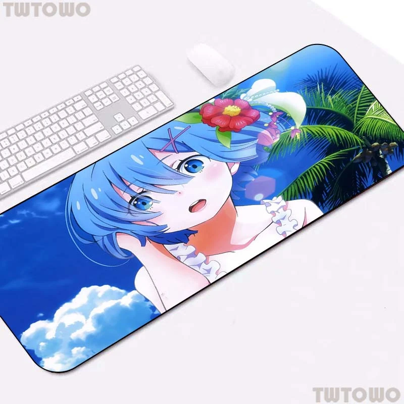 

Large Gaming Mousepad Anime Girl Thermal Transfer Pats with Locked Edge for Gaming or Office Anime Mouse Pad
