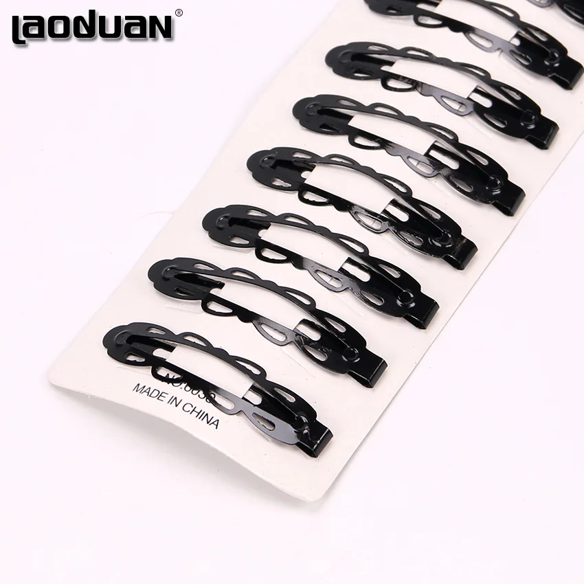 12 шт. модные женские аксессуары для волос черный металлический зажим заколка