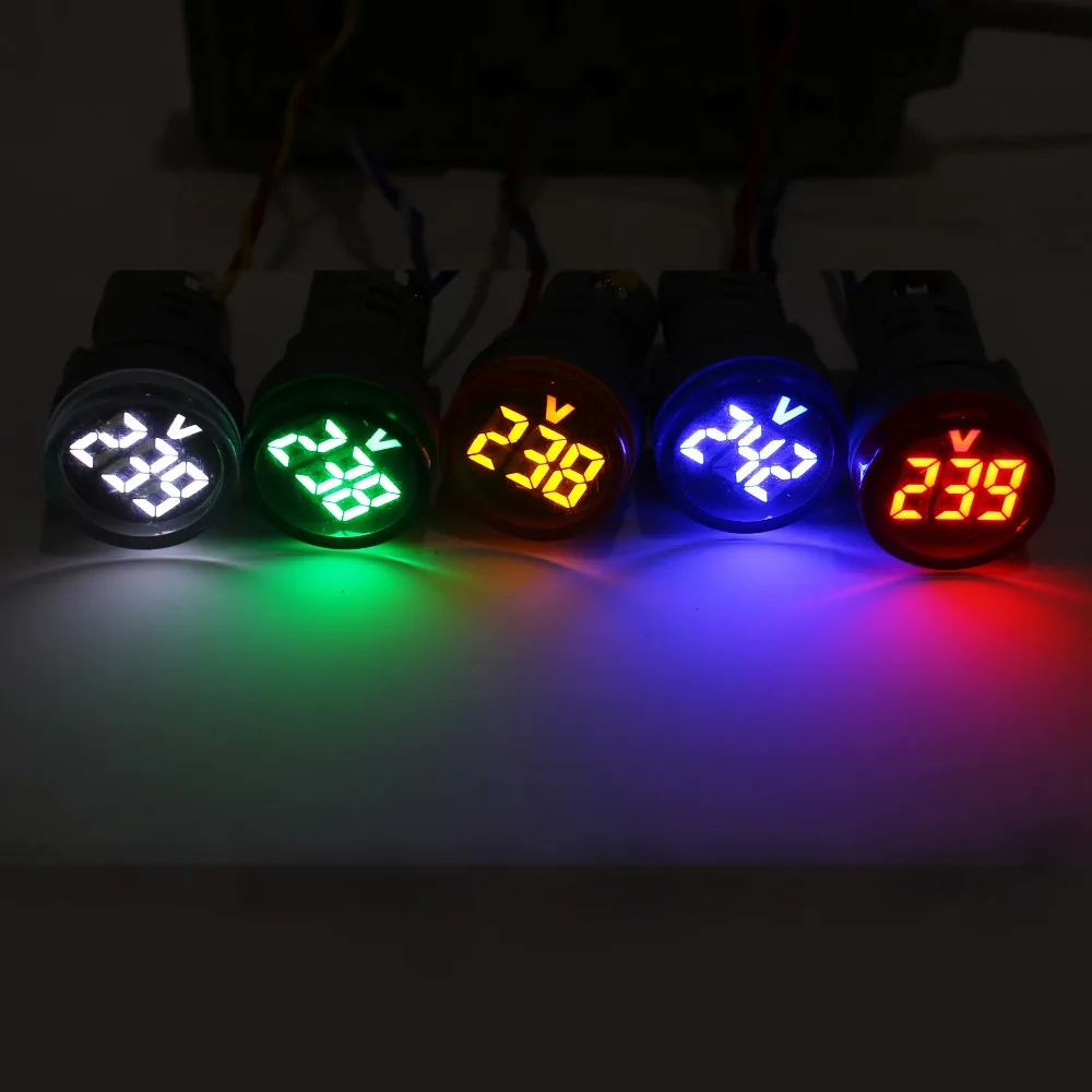 22 мм светодиодный цифровой дисплей измеритель напряжения Индикатор сигнальная
