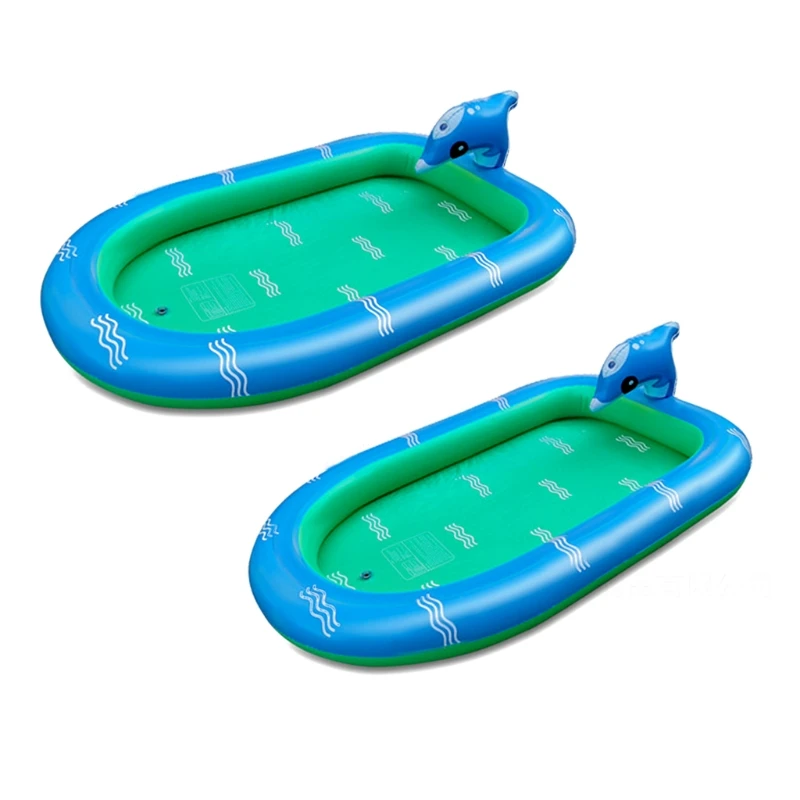 

2021 New 1PC Outdoor Game Padding Pool Interactive Dolphin Above-Ground Pool Inflatable Kid Pool with Water Spraying Function