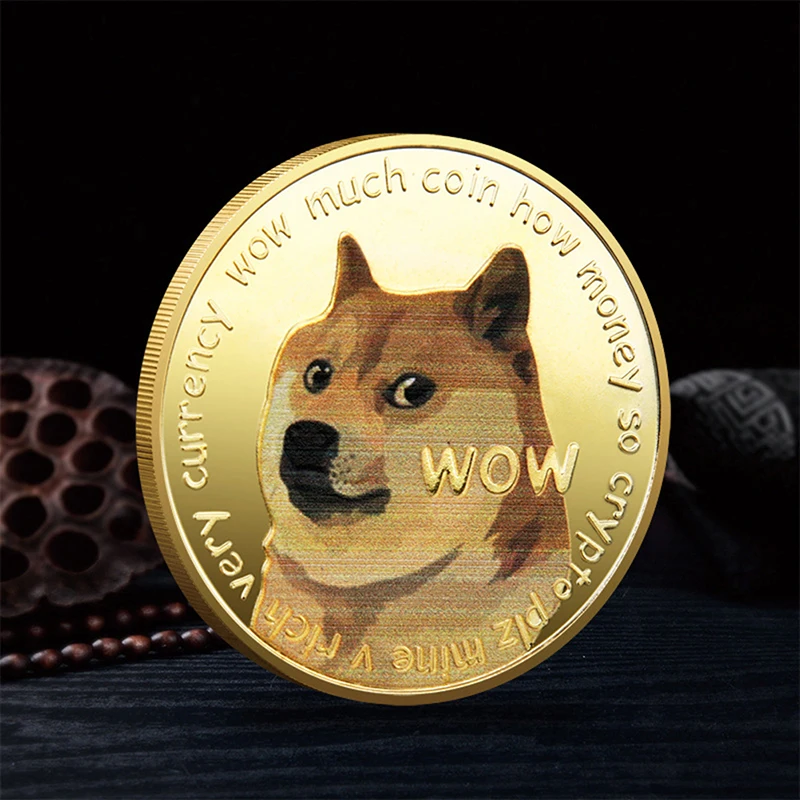 Забавные дожкойн цвета: золотистый серебристый Doge набор памятных монет Wow собака