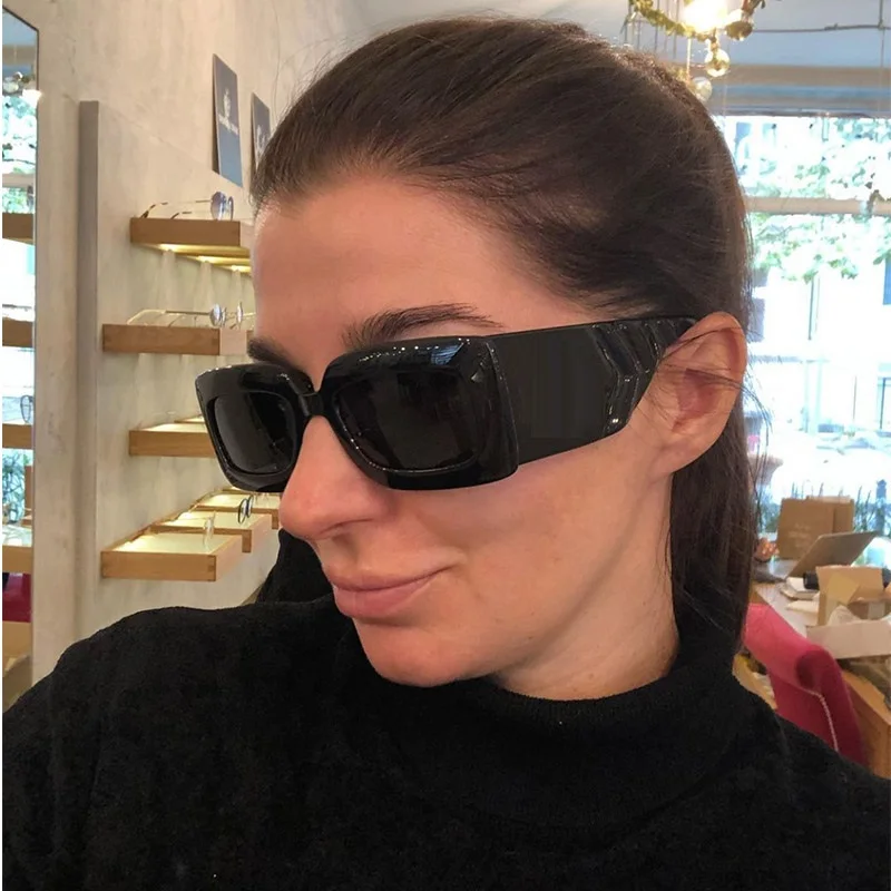 

Солнцезащитные очки в винтажной оправе UV400 для мужчин и женщин, брендовые прямоугольные солнечные аксессуары в квадратной оправе, с ацетатн...