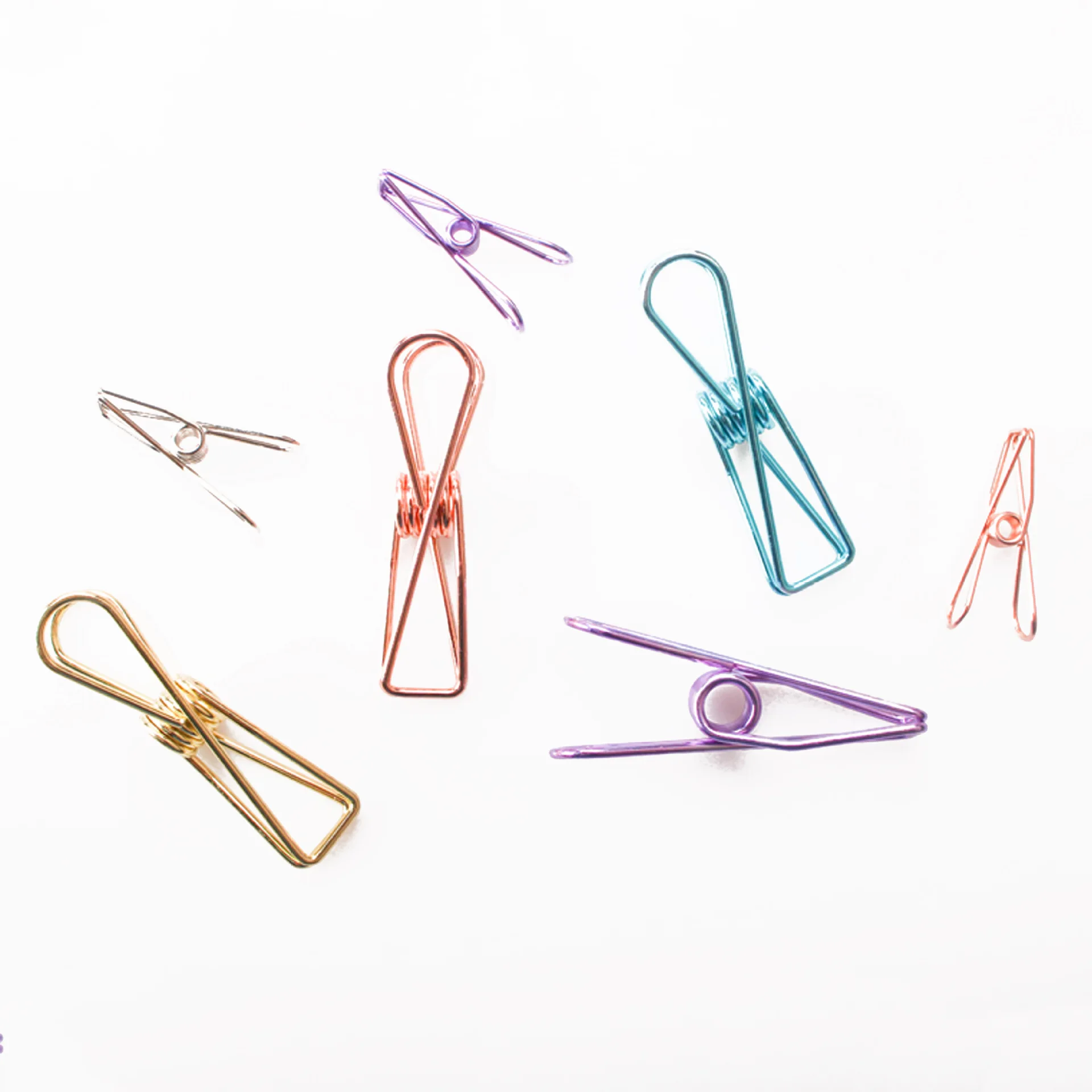 

5pcs Metal fish clip color fish tail clip creative linear long tail clip office binding dovetail clip