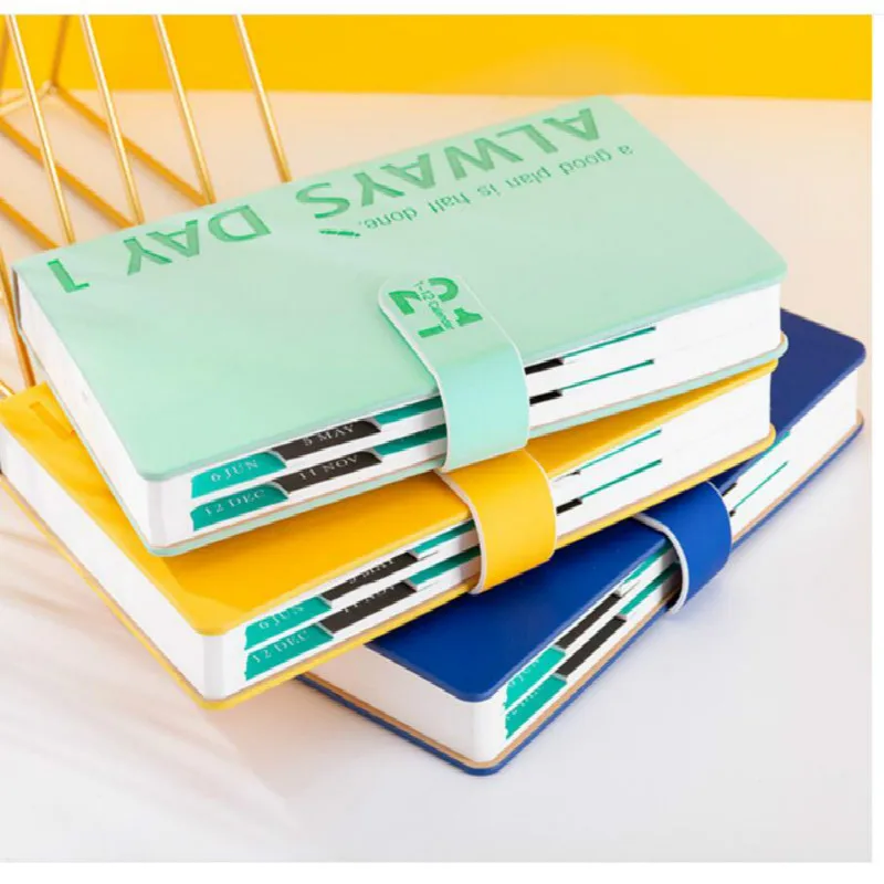 

New Pu Cover Notebooks 2021 Planner A5 Fashion Diaries Traveler Journal Manual Luxury Undefined Office Accessories