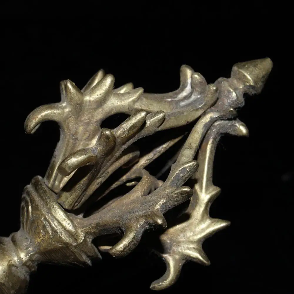 

Home Decor Old Tibet Buddhism Fane pure Bronze Turquoise Exorcism Vajra Pray Dorje Phurpa