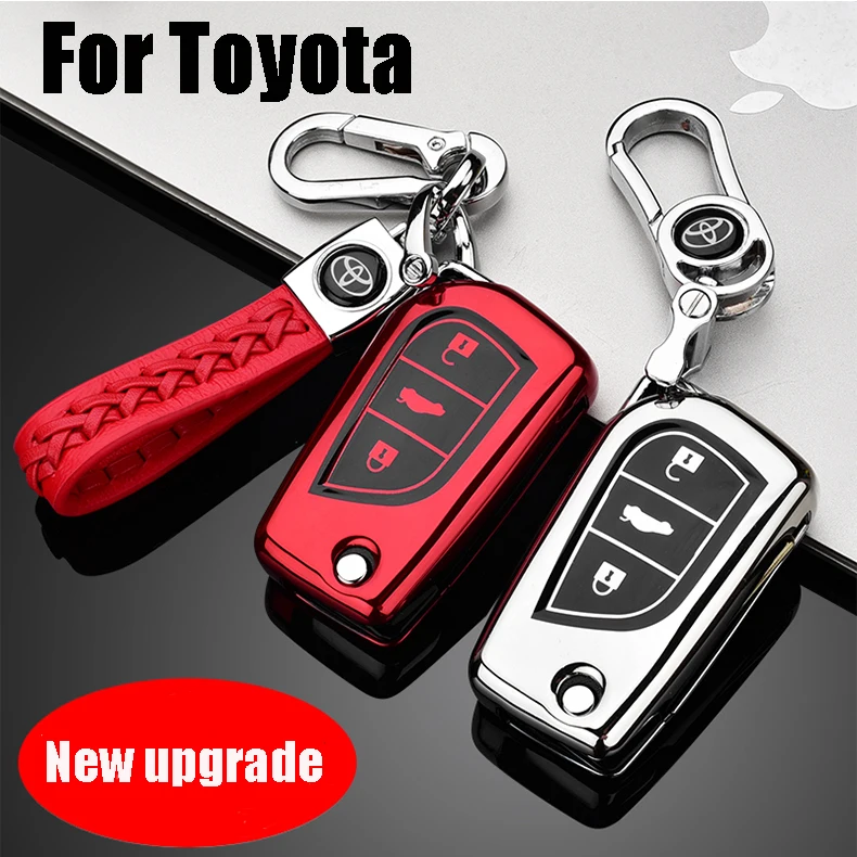 ZOBIG автомобильный флип-чехол для ключей Toyota Yaris Reiz Carola Rav4 Highlander складной брелок