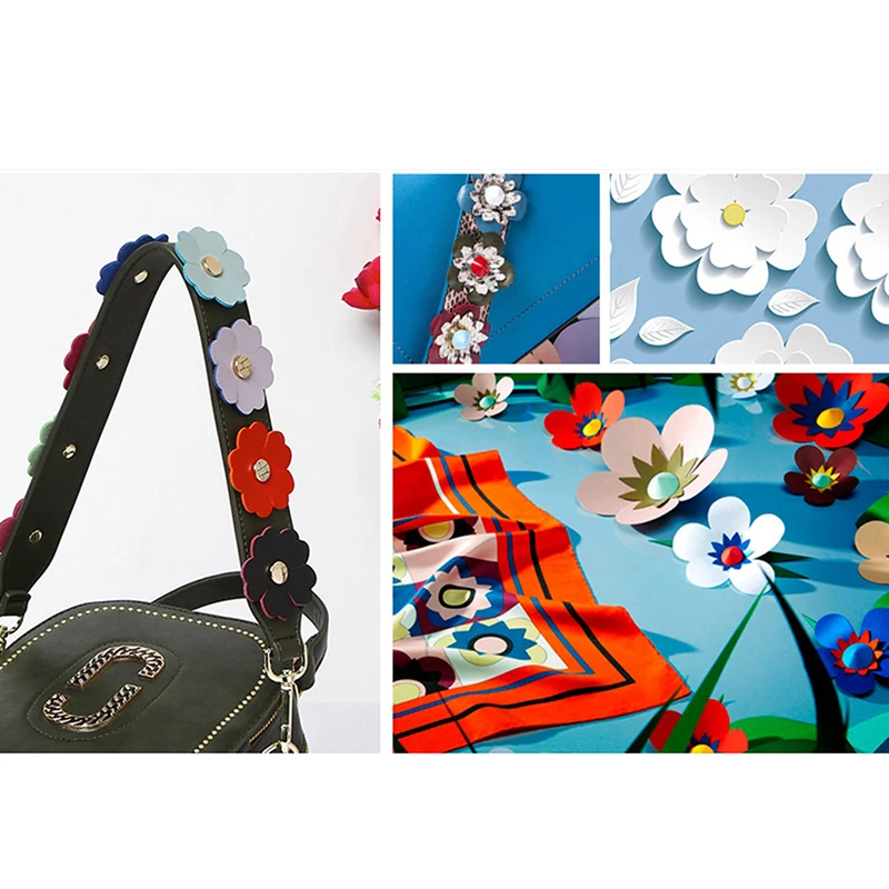 Fashion Genuine Leather Shoulder Strap Colorful Flower 3D Design Bag Strap Women handbag strap for Bag Accessories Bag Handle
