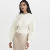 brand designer women black sweater 2021 fashion diamonds beaded short knitted pullover sweater runway ladies jumper