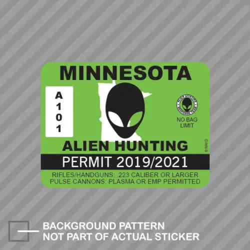 Миннесота инопланетянин охотничьи разрешения для автомобиля/бампера/окна/стены