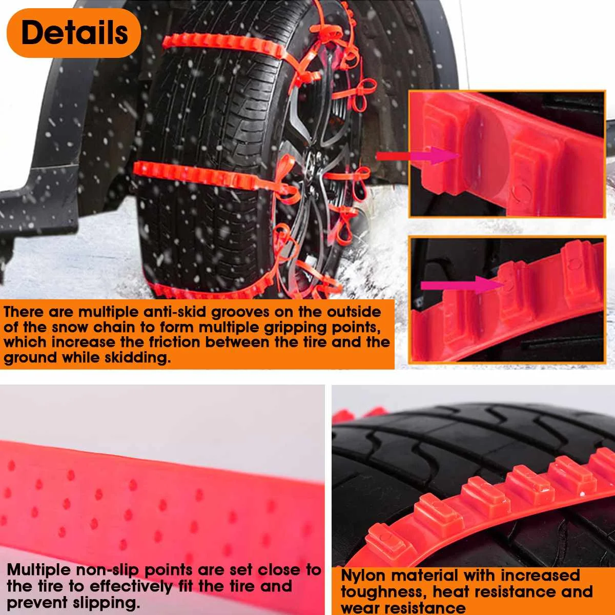 10 шт. универсальные противоскользящие автомобильные внедорожники пластиковые