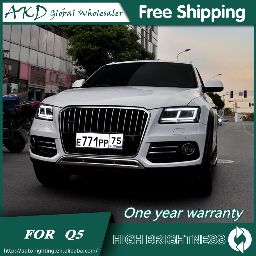

For AUDI Q5 Headlights 2009-2018 DRL Day Running Light LED Bi Xenon Bulb Fog Lights Car Accessory AUDI Q5 Head Lamp