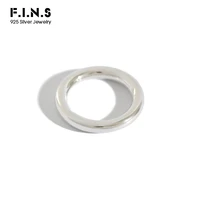 f i n s minimalist 990 sterling silver smooth rings classic engagement finger rings for women pure silver ring fine jewelry