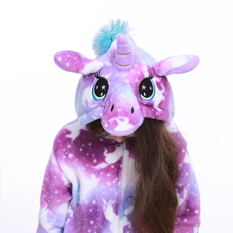 Одежда для мальчиков и девочек Kigurumi пижамы устанавливает панда Единорог женщин