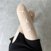 womens tights sexy one line design pantyhose small bow fishnet stockings plus sise ladies female hosiery new dropshipping