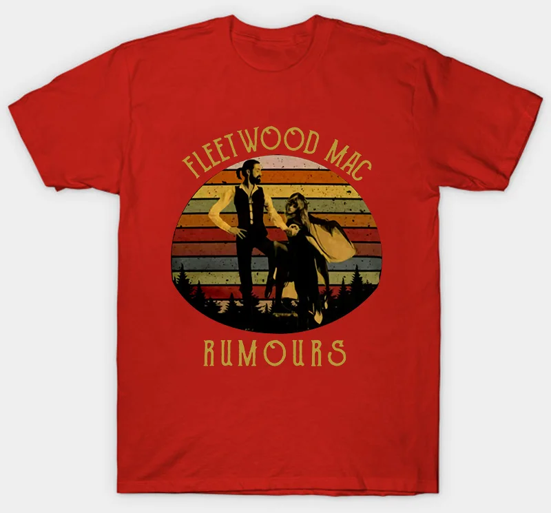 Черная винтажная хлопковая Футболка Stevie Nicks Fleetwood Mac Rumours - Цвет: Красный