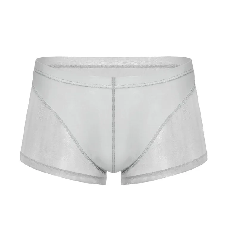 6PCS Underwear Men Boxers Super Soft and Comfortable Ice Silk Sheer Transparent Mesh Men's Boxer Shorts Sexy Exotic Underwear