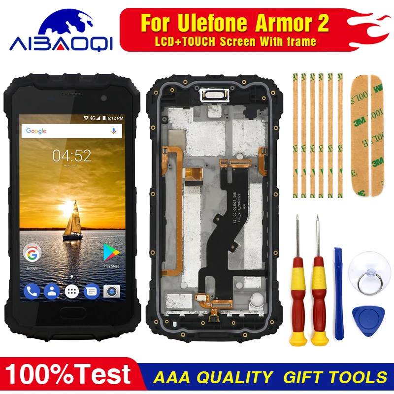 Сенсорный ЖК-экран ЖК-дисплей для Ulefone Armor 2 дигитайзер в сборе с рамкой запасные