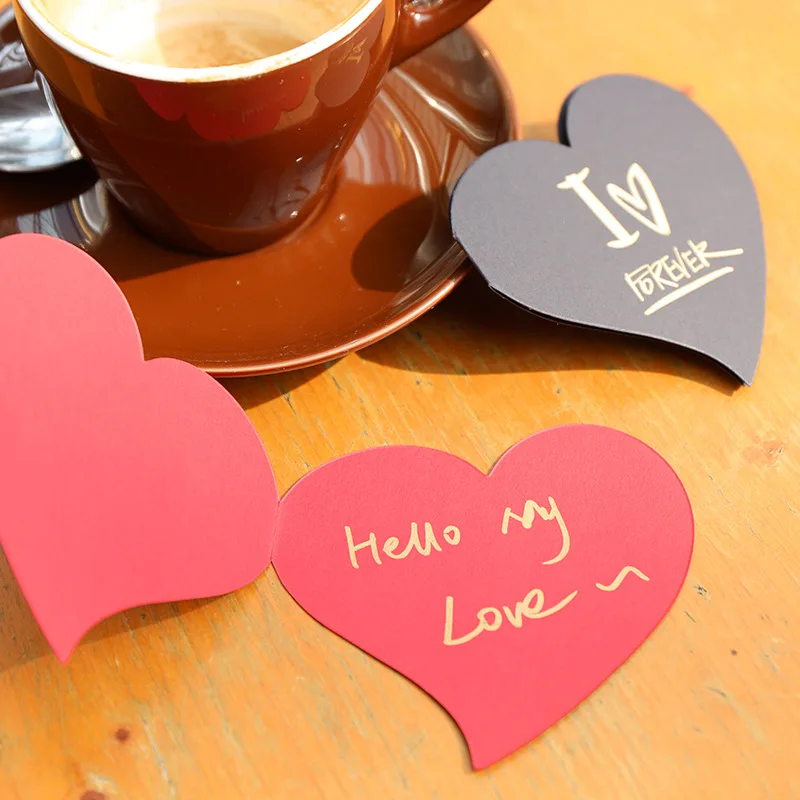 10 шт Черная позолота любовь маленькая поздравительная открытка с сообщением