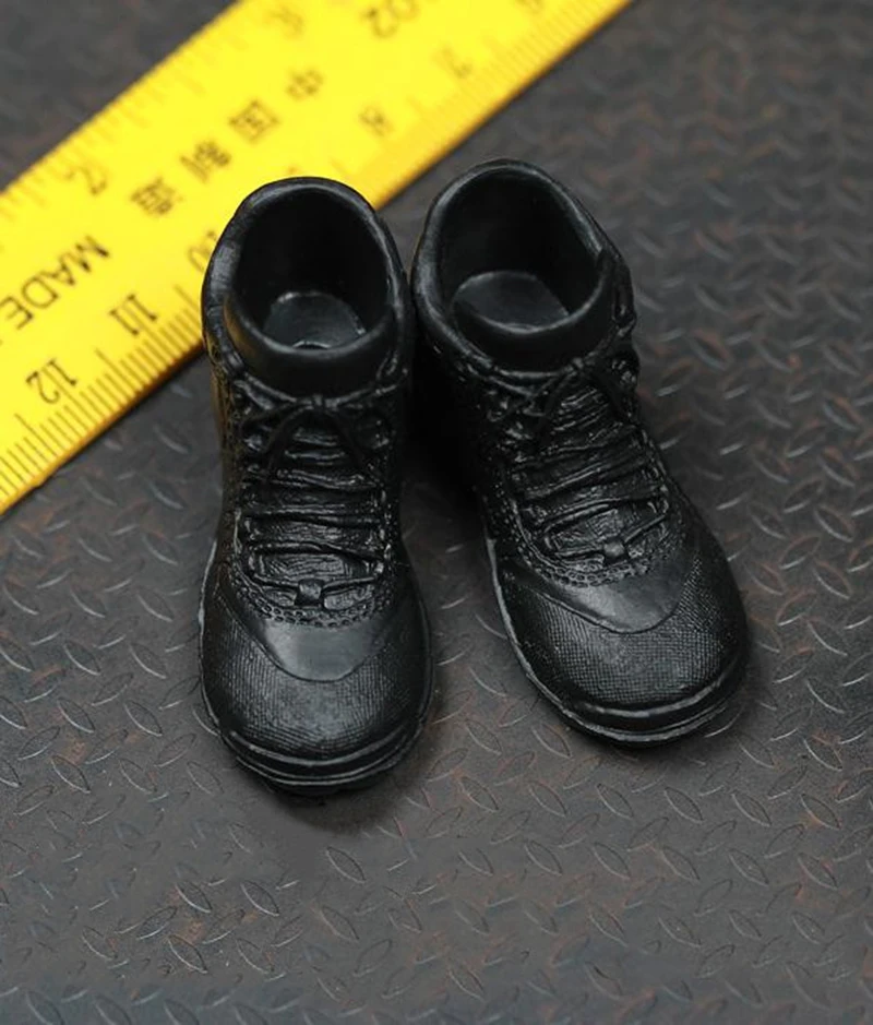 

Hot Sales 1/6th Black Combat Special Army Soldier Solid Shoes Boots Model For Mostly 12inch Body Doll Accessories