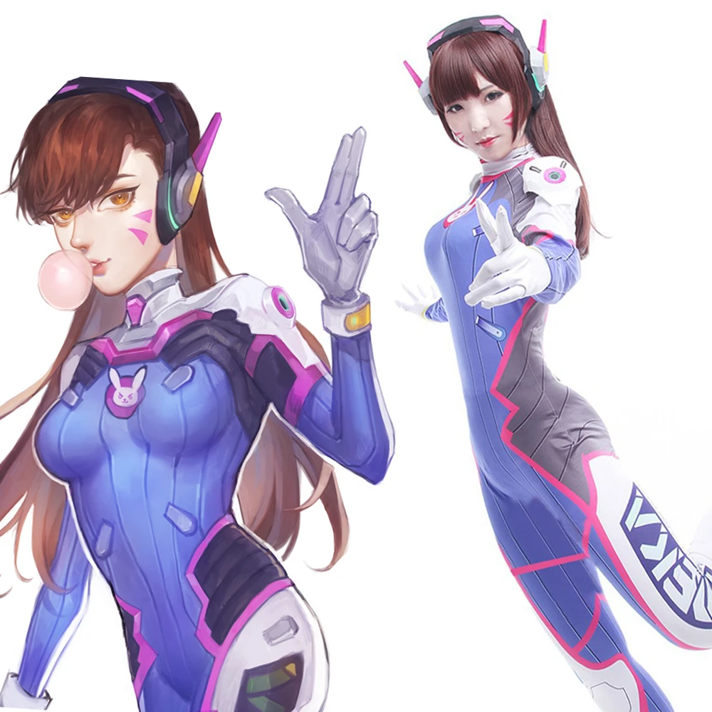 Игровой костюм для косплея OW D.VA Dva Hana Song сексуальный боди с 3D принтом взрослых