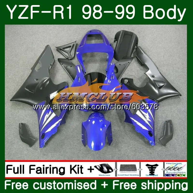 

Для кузова Yamaha YZF R 1 YZF 1000 YZF1000 YZF R1 1998 1999 58CL. 7 комплект YZF-1000 YZF-R1 98 99 YZFR1 98 99 синего/серого цветов обтекатель
