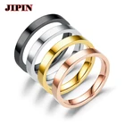 Модные тонкие кольца 3 мм, Женские Ювелирные изделия, мужское, черное, розовое золото, нержавеющая сталь, элегантное вечернее кольцо для женщин, подарок для любимых