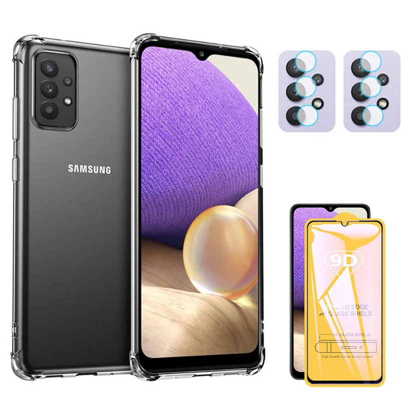 

Silicone Cases For Samsung a32 a22 Case+Glass For Galaxy a52 a72 a 32 Shockproof Back Cover Samsung Galaxy a32 4G 5g Phone Case
