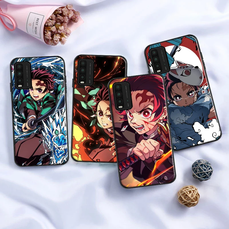 

Demon Slayer Phone Cases Case For Xiaomi Redmi 9 9i 9AT 9T 9A 9C Note 9 9T 9S 9 Pro Max Anime Kimetsu No Yaiba TPU Back Cover