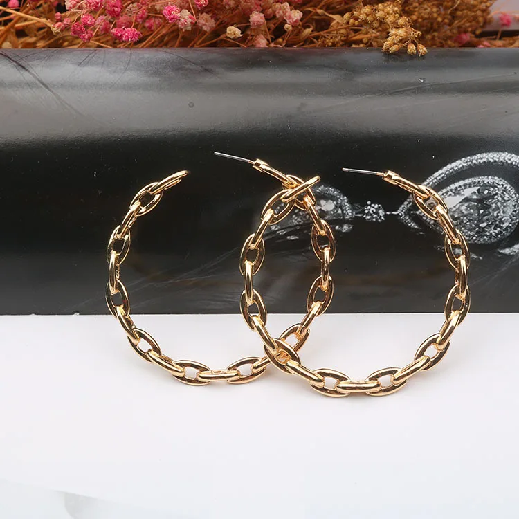 Модные уличные серьги новые большие сплав плетение панк экзотические c образные