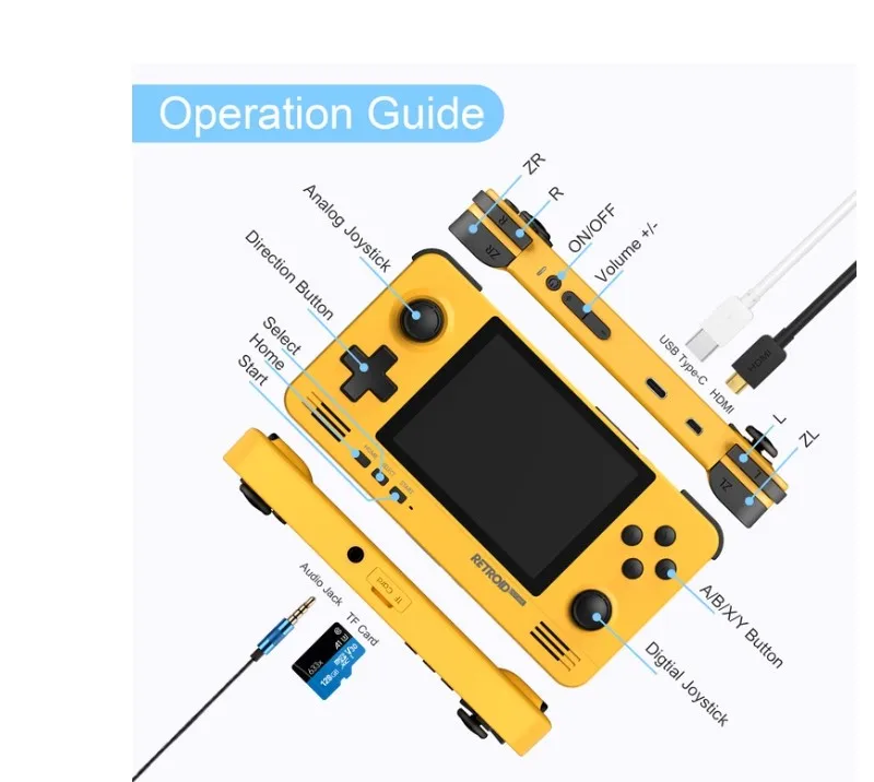 

[Customizable 128G large memory] Retroid Pocket 2 streaming dual system moonlight box open source handheld game console arcade