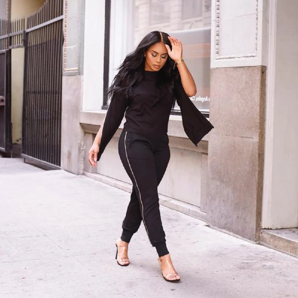 Комплект из двух предметов Топ с длинным рукавом спортивный костюм для бега