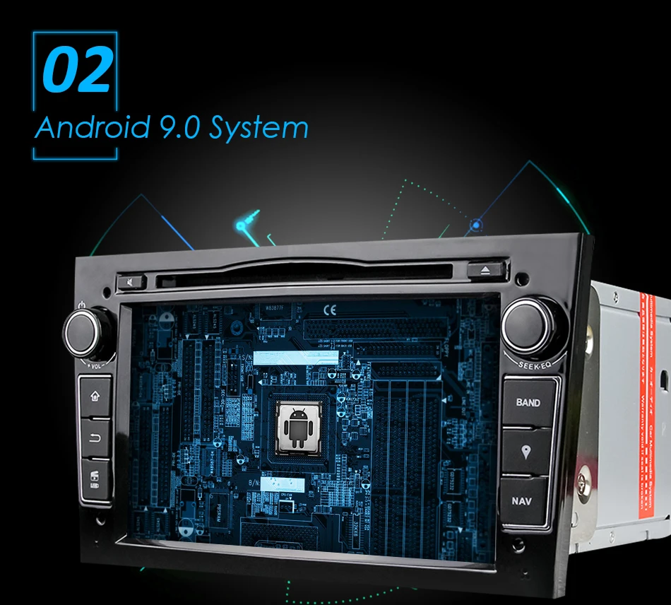 Eunavi 2Din четырехъядерный 7 дюймов Android 9,0 Автомобильный DVD радио плеер gps Navi для Vauxhall Opel Astra H G Vectra Antara Zafira Corsa