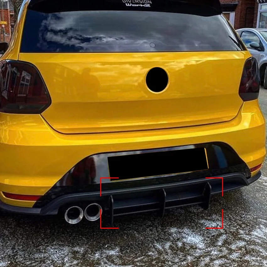 

Диффузор для заднего бампера 2011-2018 VW POLO GTI, спойлер, протектор губ, сплиттер, комплект аксессуаров