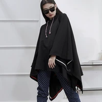 ladies hooded hoodie spring and autumn new pullover bat sleeve cape cape personality casual loose large size hoodie