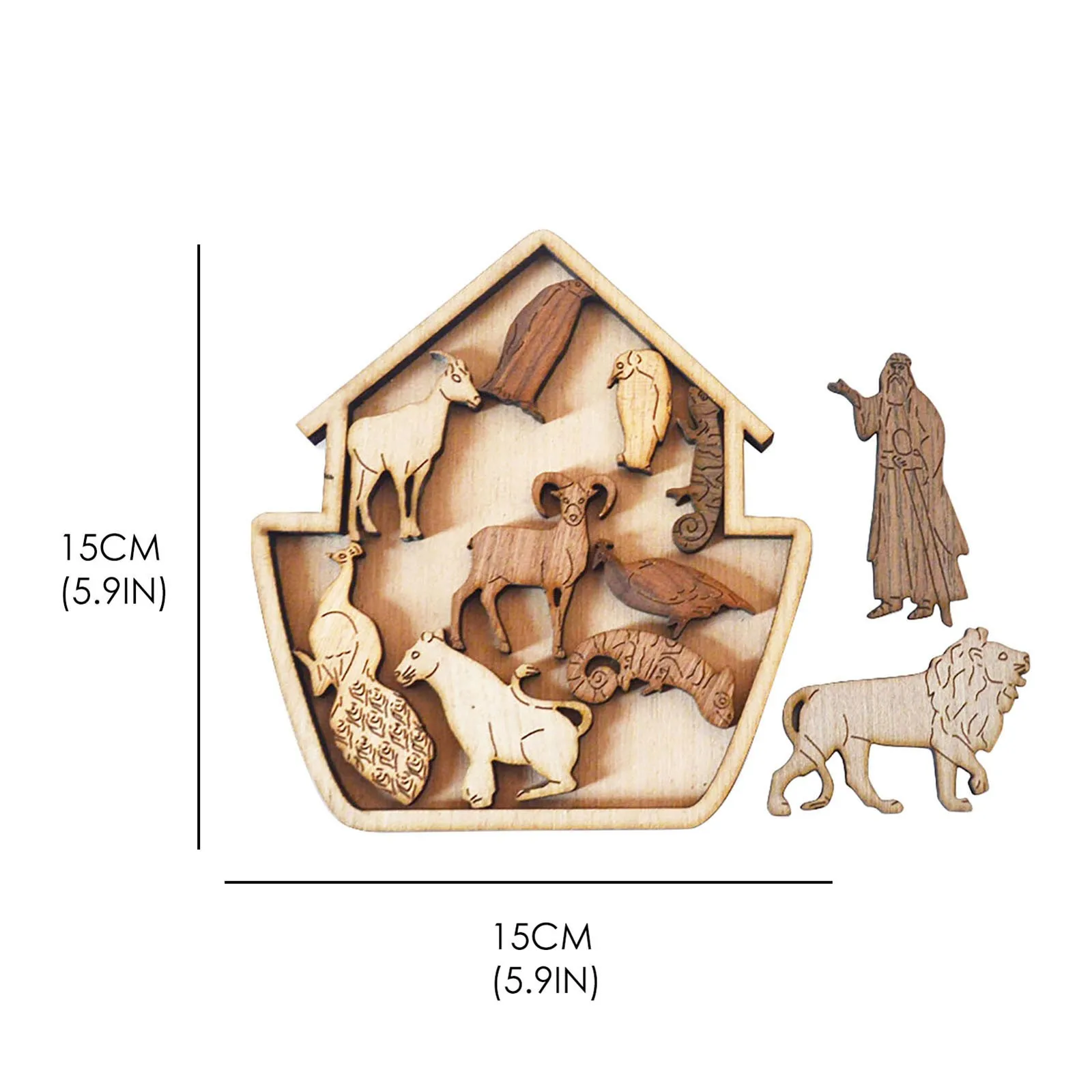 

Kids Wooden Ark Animal Irregular Jigsaw Puzzle Children's Cartoon Educational Toys Children's Toy Mind-broadening Kid Gift