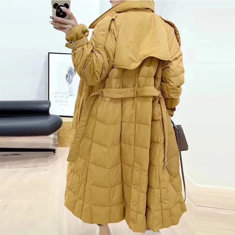 Женский однотонный пуховик FTLZZ куртка на белом утином пуху в Корейском стиле