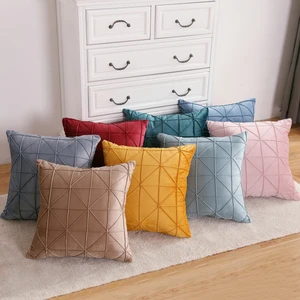 Pillows Decorative Plaid Pillow Cover Suede Check Luxury Household Supplies Modern Simple Nordic Cushion Cover Luxury Decorative