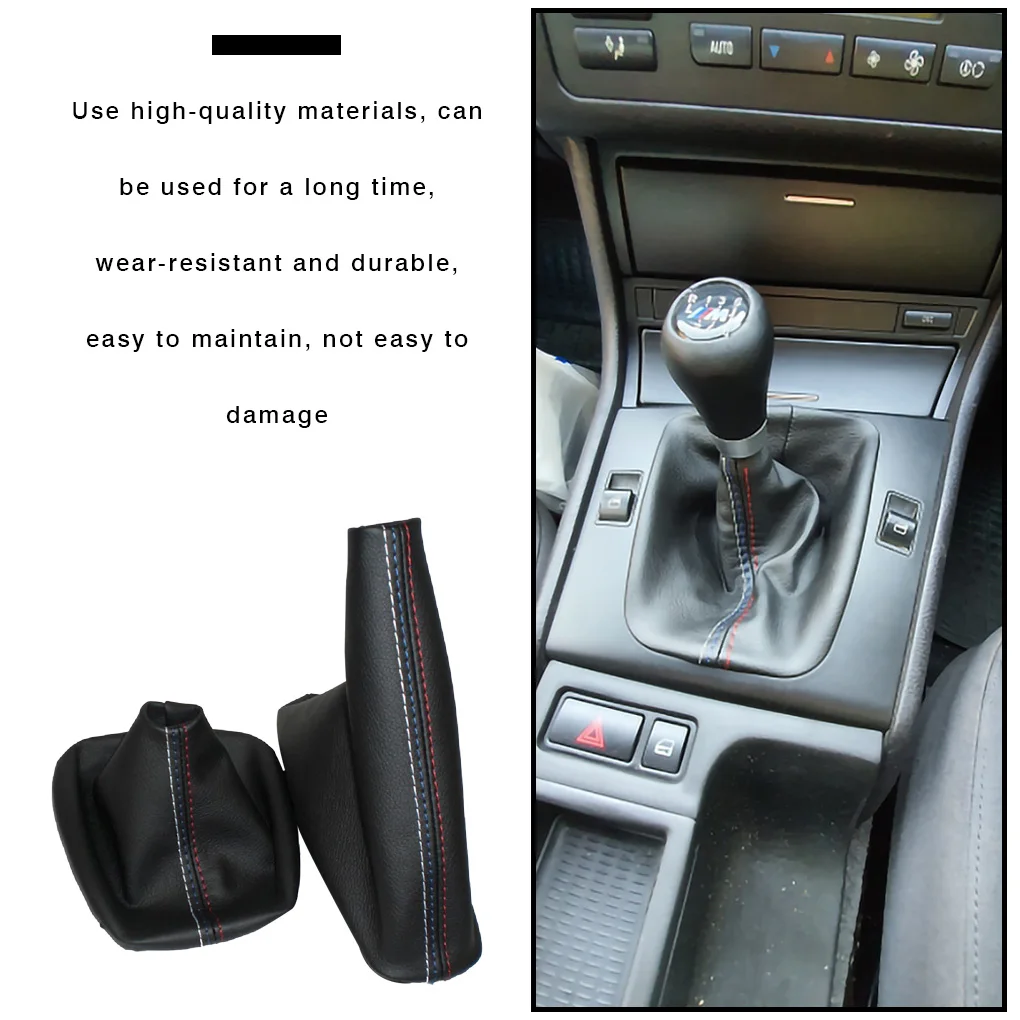 

Car Shift Gear Stick Dust-proof Cover Manual Handbrake Gaiter Shift Boot Black Leather Boot For BMW E30 E36 E34 E46 Z3