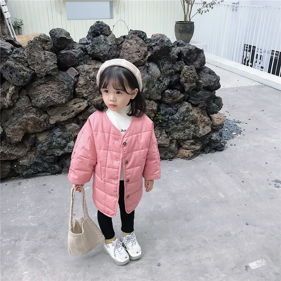 Детские куртки и пальто в Корейском стиле для девочек модная повседневная