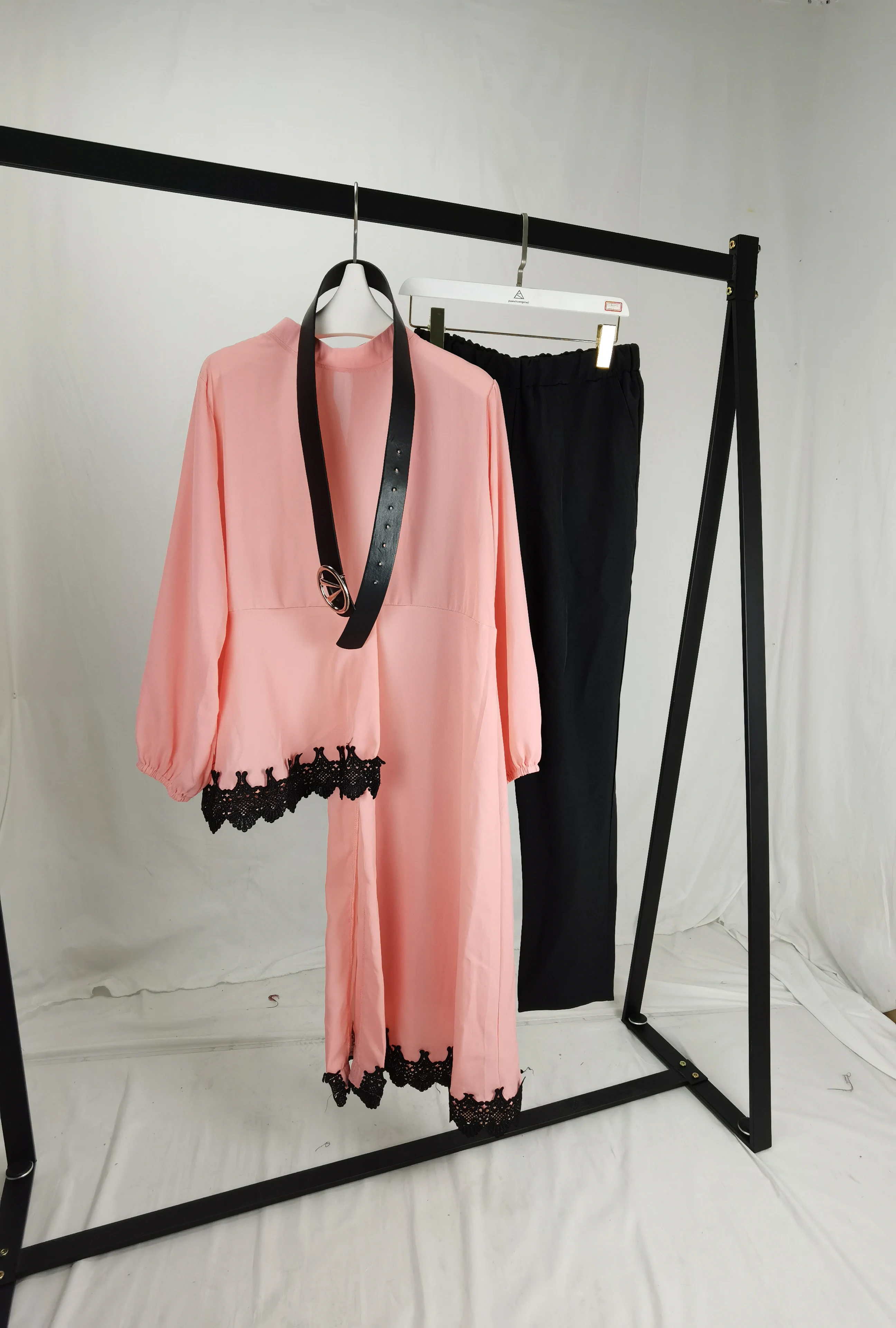 Африканский новый модный Кружевной Костюм с высоким воротником (платье и брюки