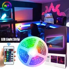 Светодиодный 5 м полоса светильник USB Инфракрасный пульт дистанционного ТВ Фоновые украшения гибкая светодиодная лента диод 5V Лента шнура для Спальня лампа Декор