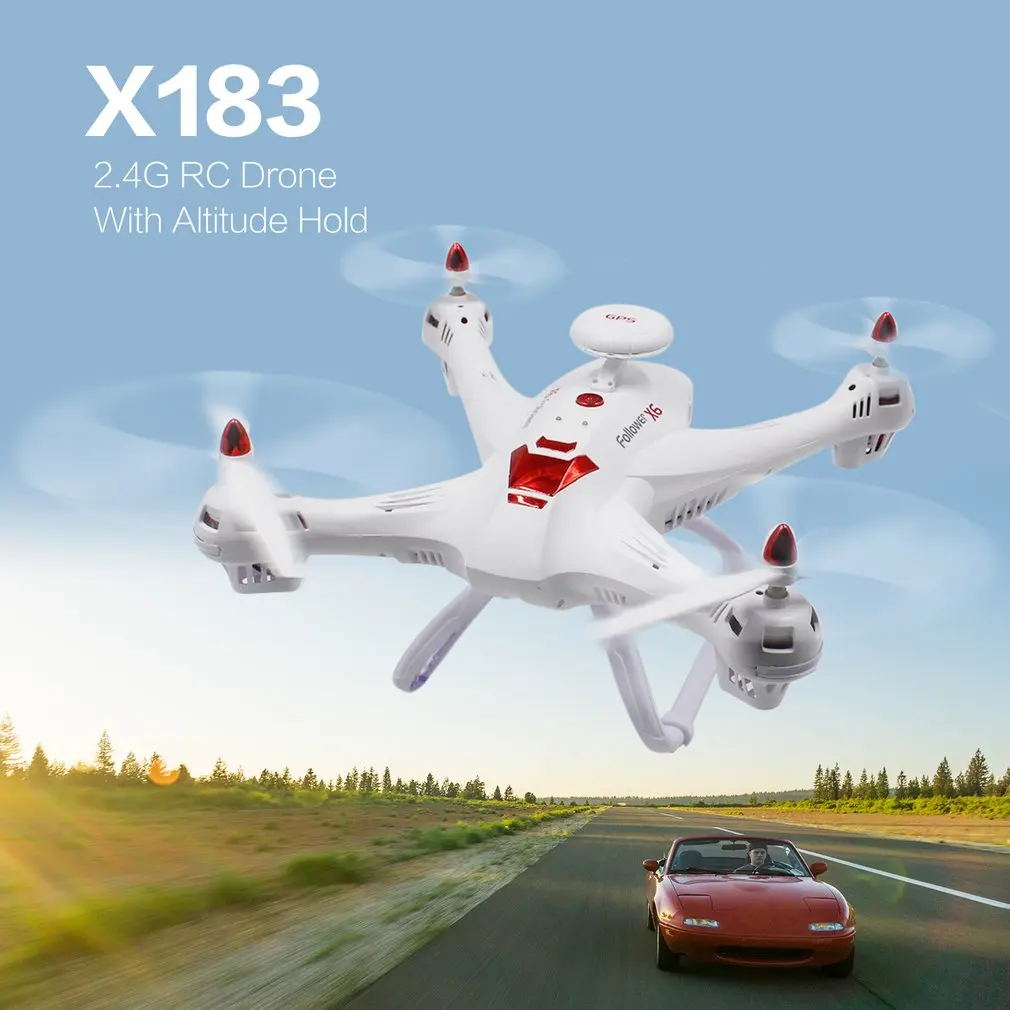 Global Drone X183 профессиональный двойной Квадрокоптер с gps и камерой 720P HD RTF FPV вертолет