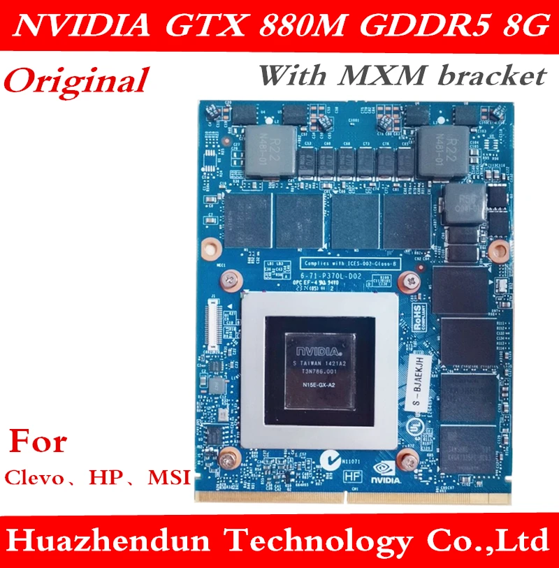 Оригинальный для ноутбука Dell Clevo MSI HP GTX 870M 880M 8G MXM графический чип будет
