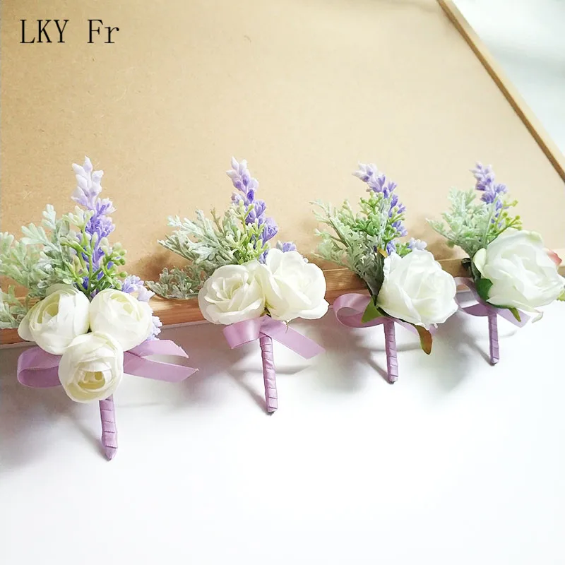 

LKY Fr бутоньерка корсаж Свадебный браслет цветок невесты шелковый бутоньерка Роза мужской, Свадебный Бутоньерка Свадебные аксессуары