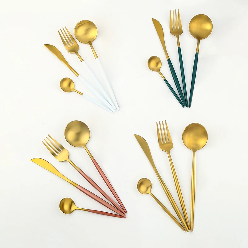 Набор матовой столовой посуды из нержавеющей стали 304 24 шт.|Столовые сервизы| |